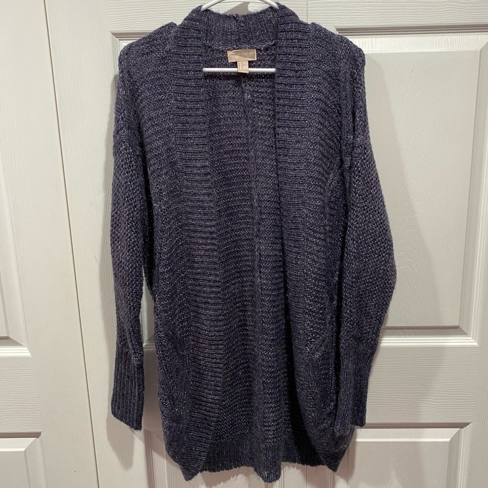 FOREVER 21 Women’s Warm Long Knit Cardigan Sweater - purple, size XS